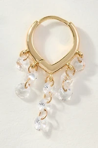 Drippy Crystal Huggie Hoop Earrings