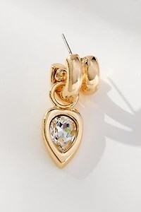 Double Twist Pear Crystal Earrings