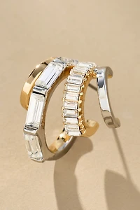 Crystal Multi-Hoop Huggie Earrings