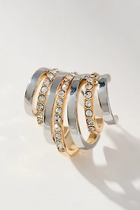 Multi Crystal Huggie Hoop Earrings