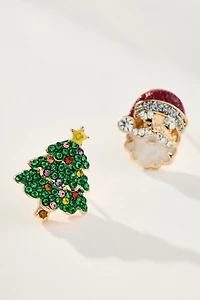 BaubleBar Spruced Up Santa Earrings, Set of 2