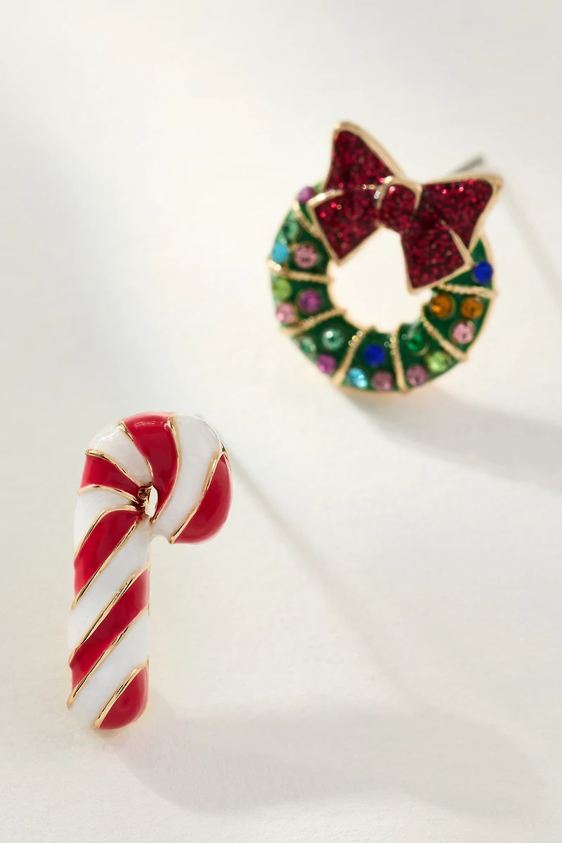 BaubleBar Mint & Mistletoe Earrings, Set of 2