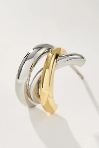 Mixed Metal Crisscross Earrings