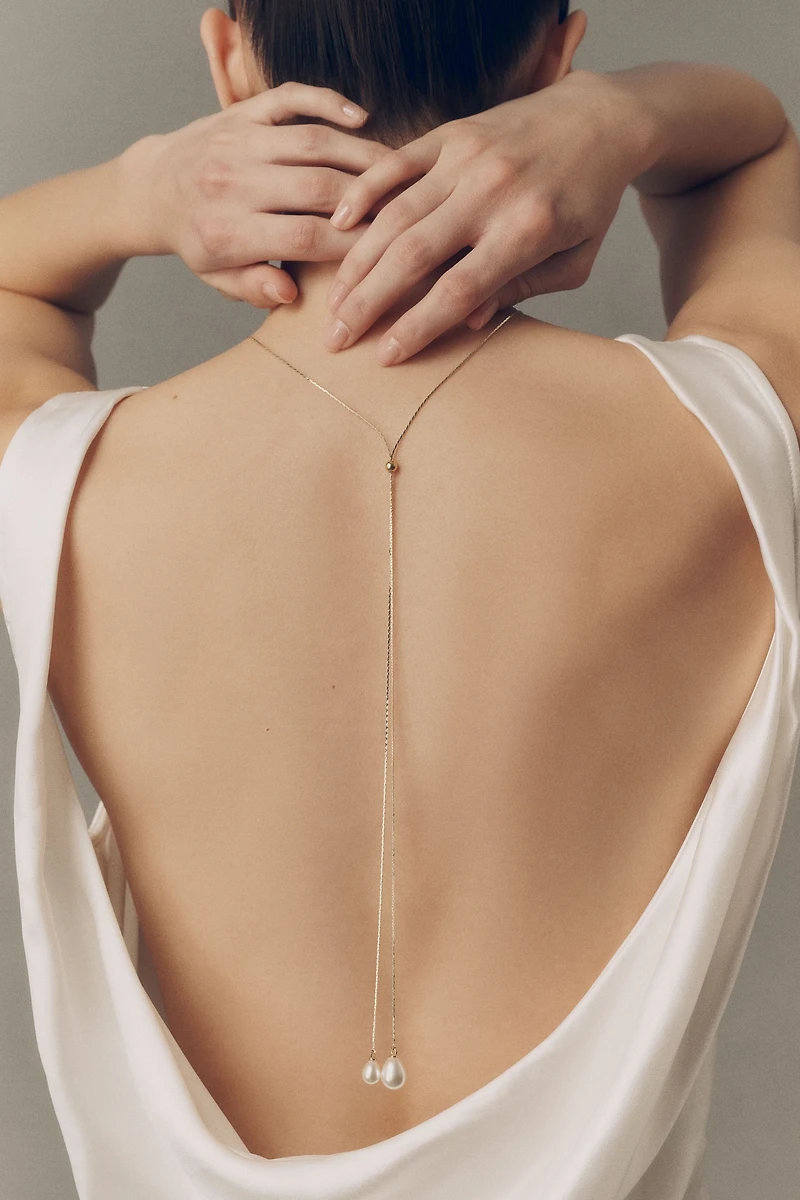 A.B. Ellie Studio Bride Collection Freshwater Pearl Bolo Necklace