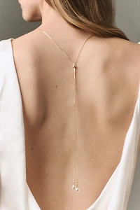 A.B. Ellie Studio Bride Collection Crystal Pearl Bolo Necklace