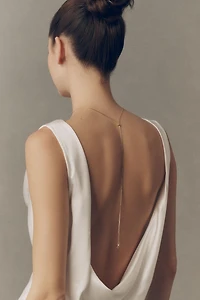 A.B. Ellie Studio Bride Collection Bezel Crystal Bolo Necklace 