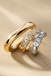 Crystal Layered Huggie Hoop Earrings