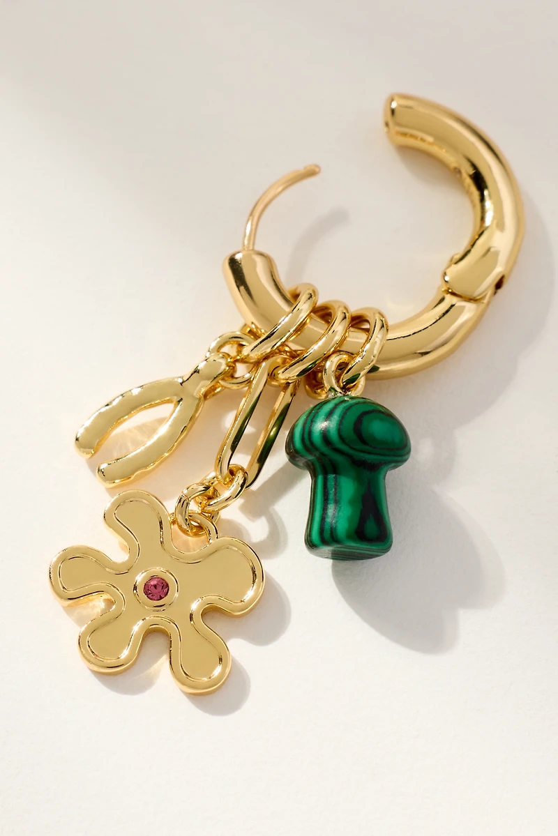 Mignonne Gavigan Riley Charm Cluster Hoop Earrings