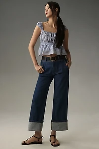 Pilcro Relaxed Cuff Mid-Rise Straight-Leg Jeans