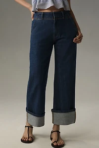 Pilcro Relaxed Cuff Mid-Rise Straight-Leg Jeans