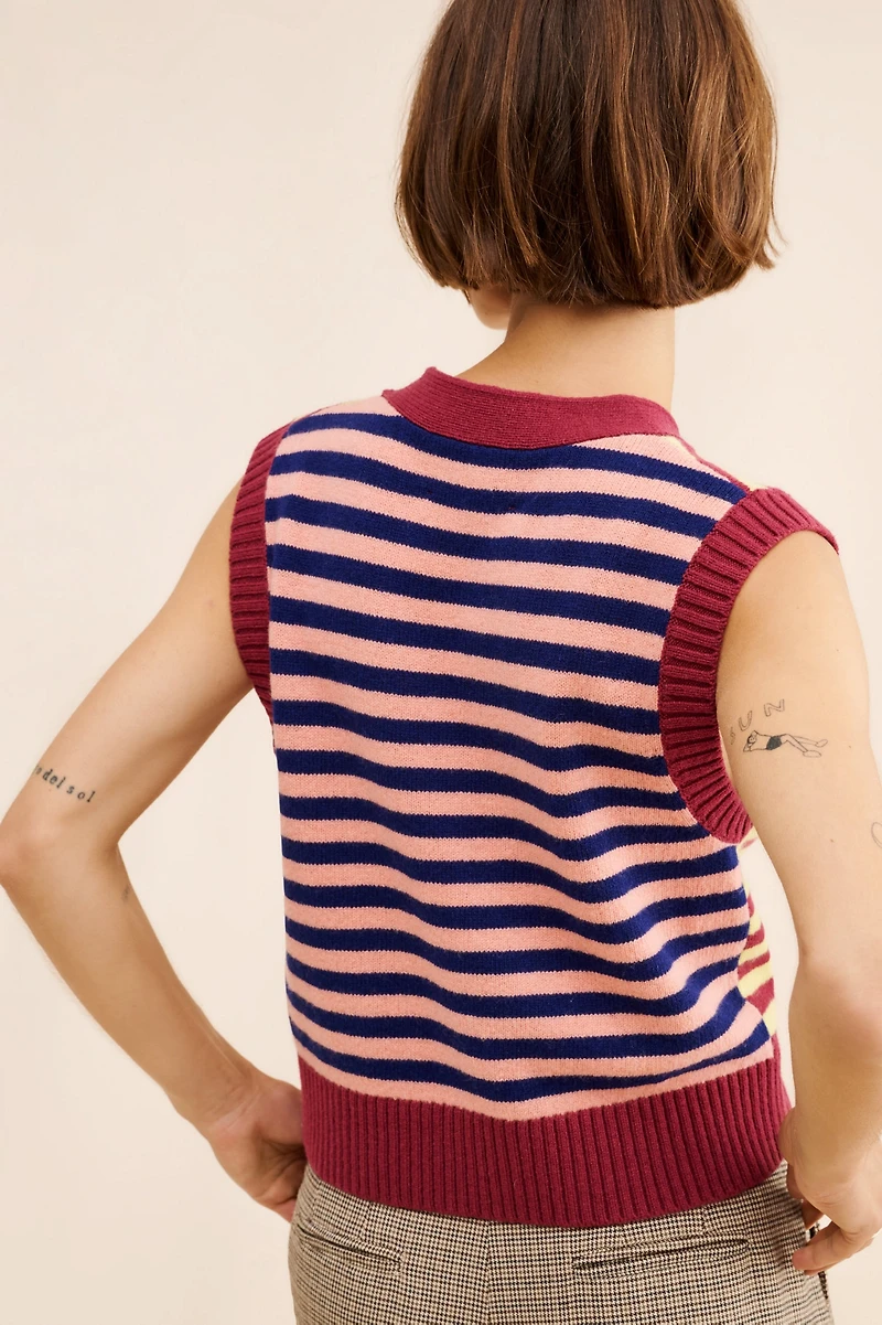 Marimekko Tasaraita Knit Wool Sweater Vest