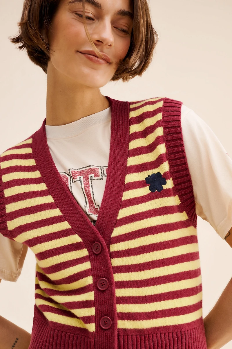 Marimekko Tasaraita Knit Wool Sweater Vest