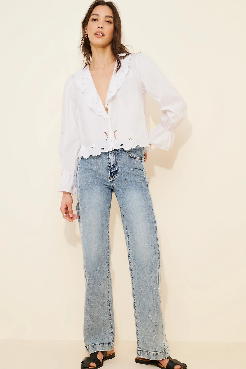 Habitual Colorblock Slouchy Straight Leg Jeans