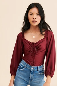 ASTR the Label Silky Cinched Bodysuit