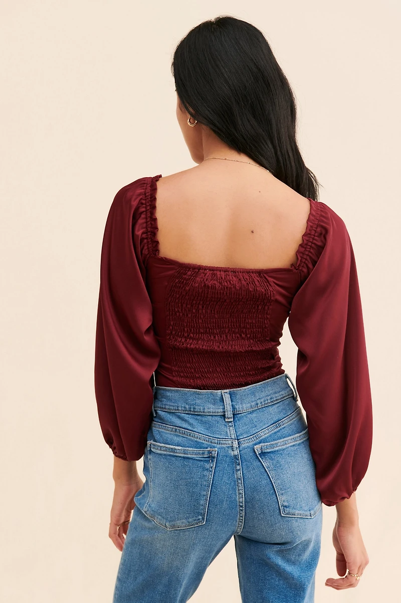ASTR the Label Silky Cinched Bodysuit
