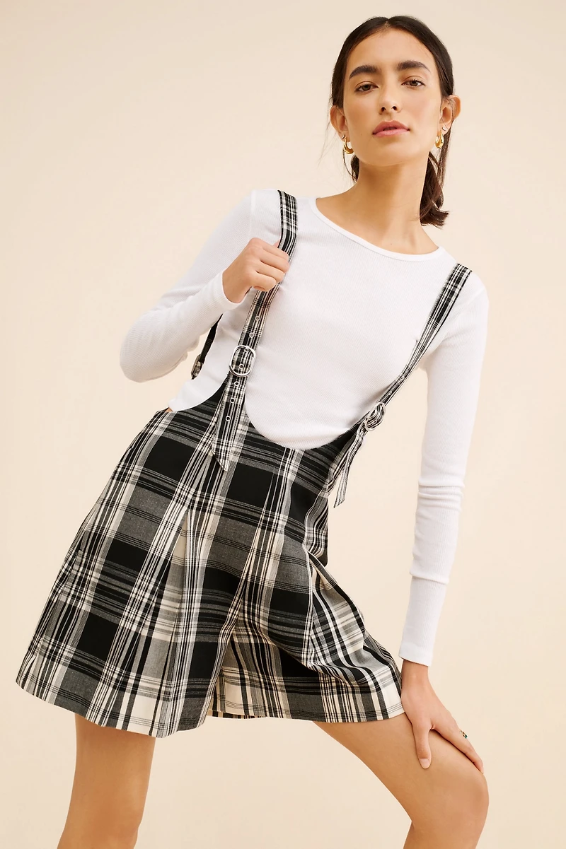 Maeve Suspender Pleated Romper Skirtall