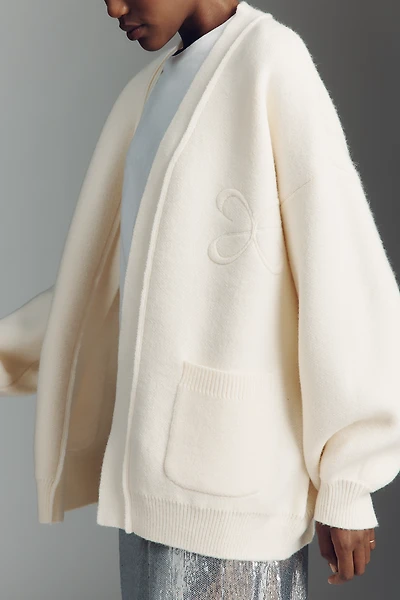 Maeve Logo Cardigan Sweater