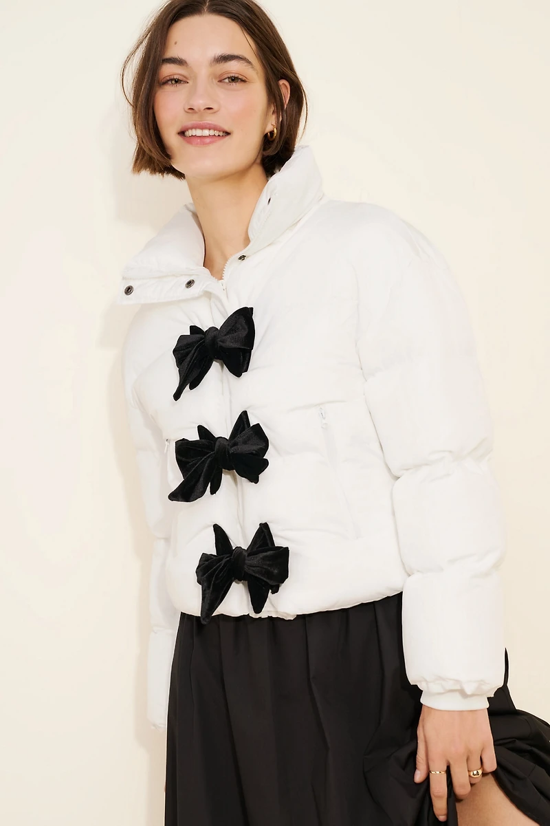 Dot and Lu Wrapped With A Bow Puffer Jacket