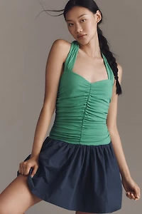 Mixed Media Halter Dress