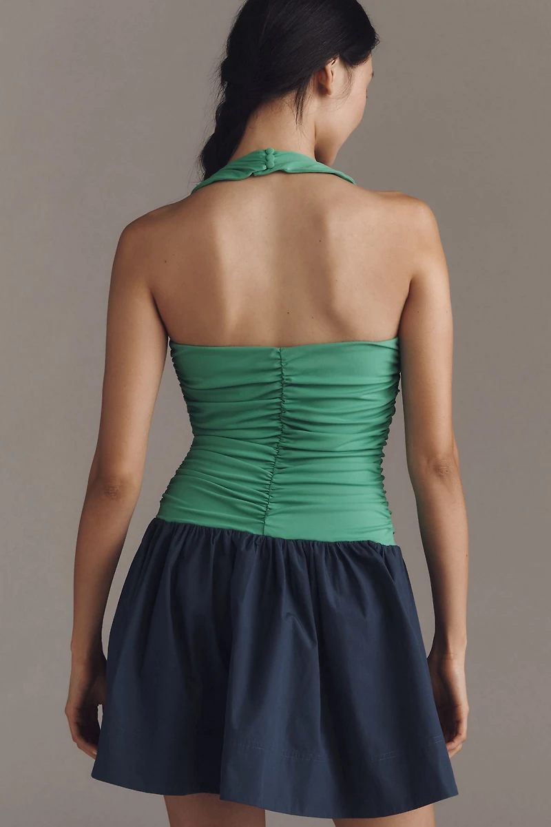 Mixed Media Halter Dress