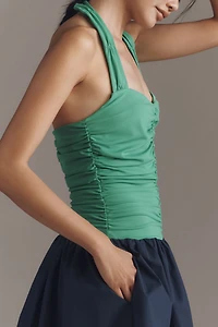 Mixed Media Halter Dress