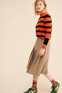 Pure Cashmere Stripe Mockneck Sweater