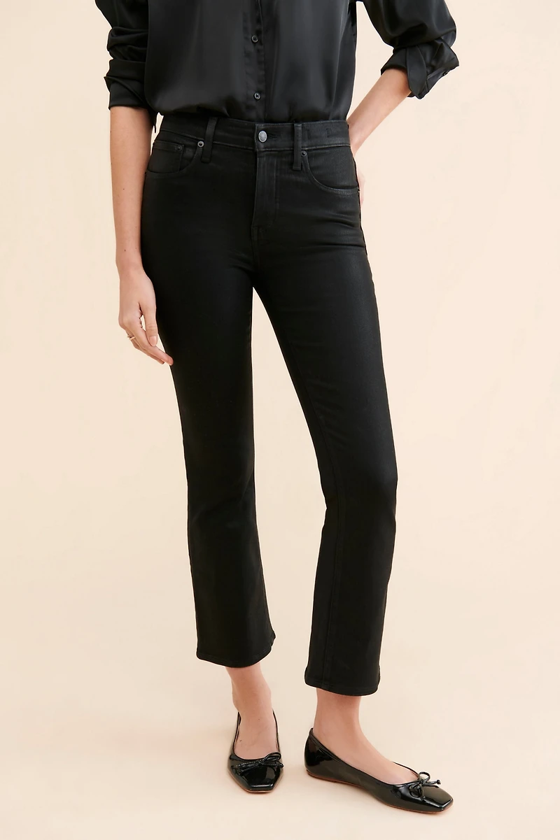 Madewell Mr. Coated Kickout Crop Jeans