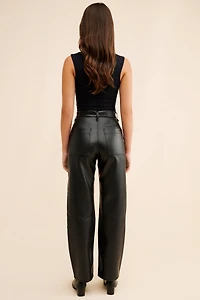 Pistola Taylor Vegan Leather Straight Leg Jeans