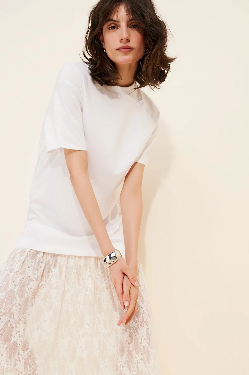 Twofer Lace T-Shirt Dress