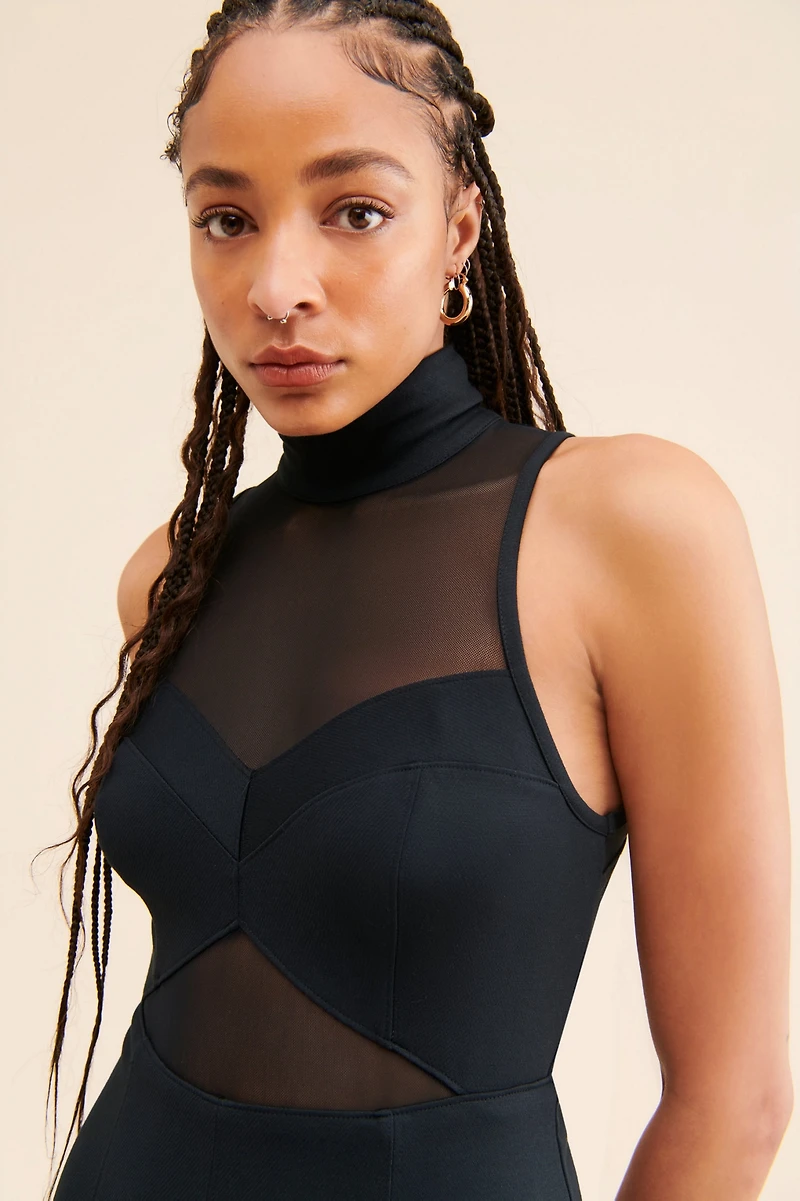 Maeve Sheer Cutout Midi Dress