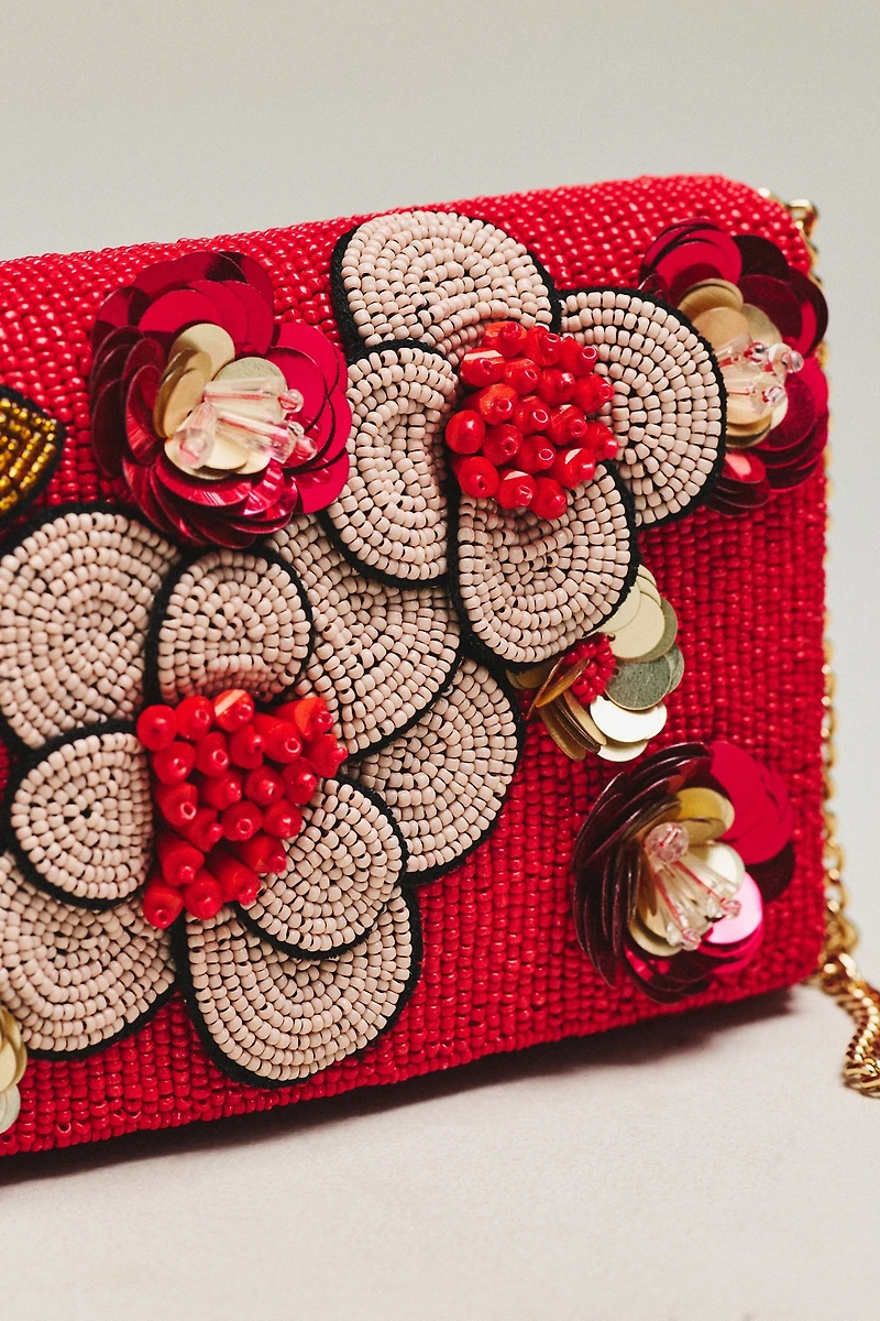 Maeve Beaded 3D Floral Embellished Clutch