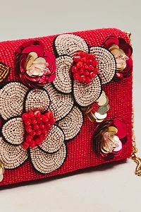Maeve Beaded 3D Floral Embellished Clutch