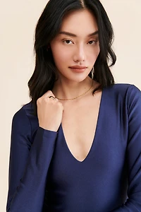 Good American Disco V-Neck Bodysuit