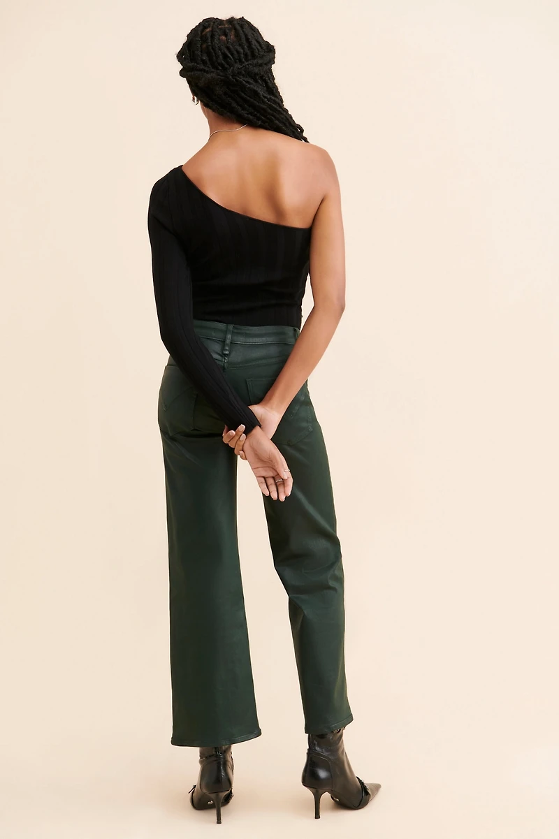 Hudson Rosie High Rise Wide Leg Coated Jeans