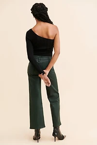 Hudson Rosie High Rise Wide Leg Coated Jeans