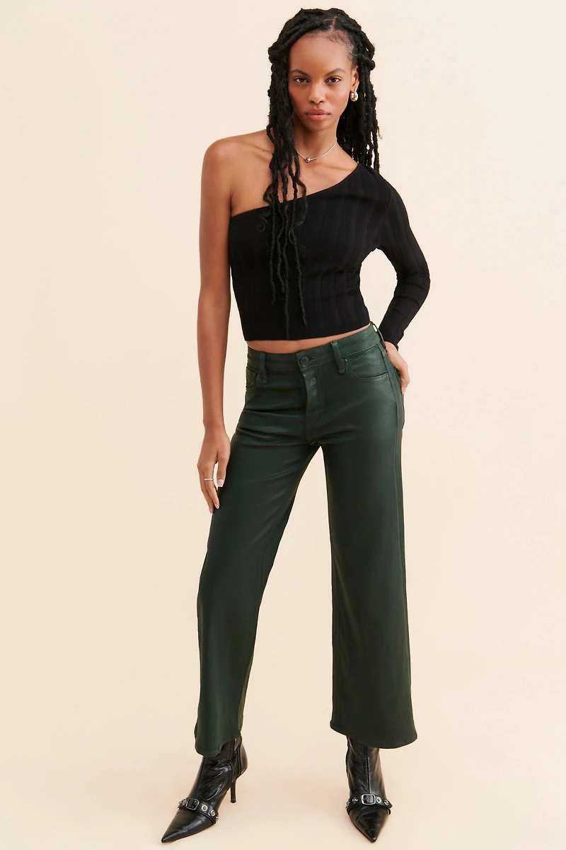 Hudson Rosie High Rise Wide Leg Coated Jeans