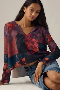 V-Neck Cashmere Hi-Low Sweater