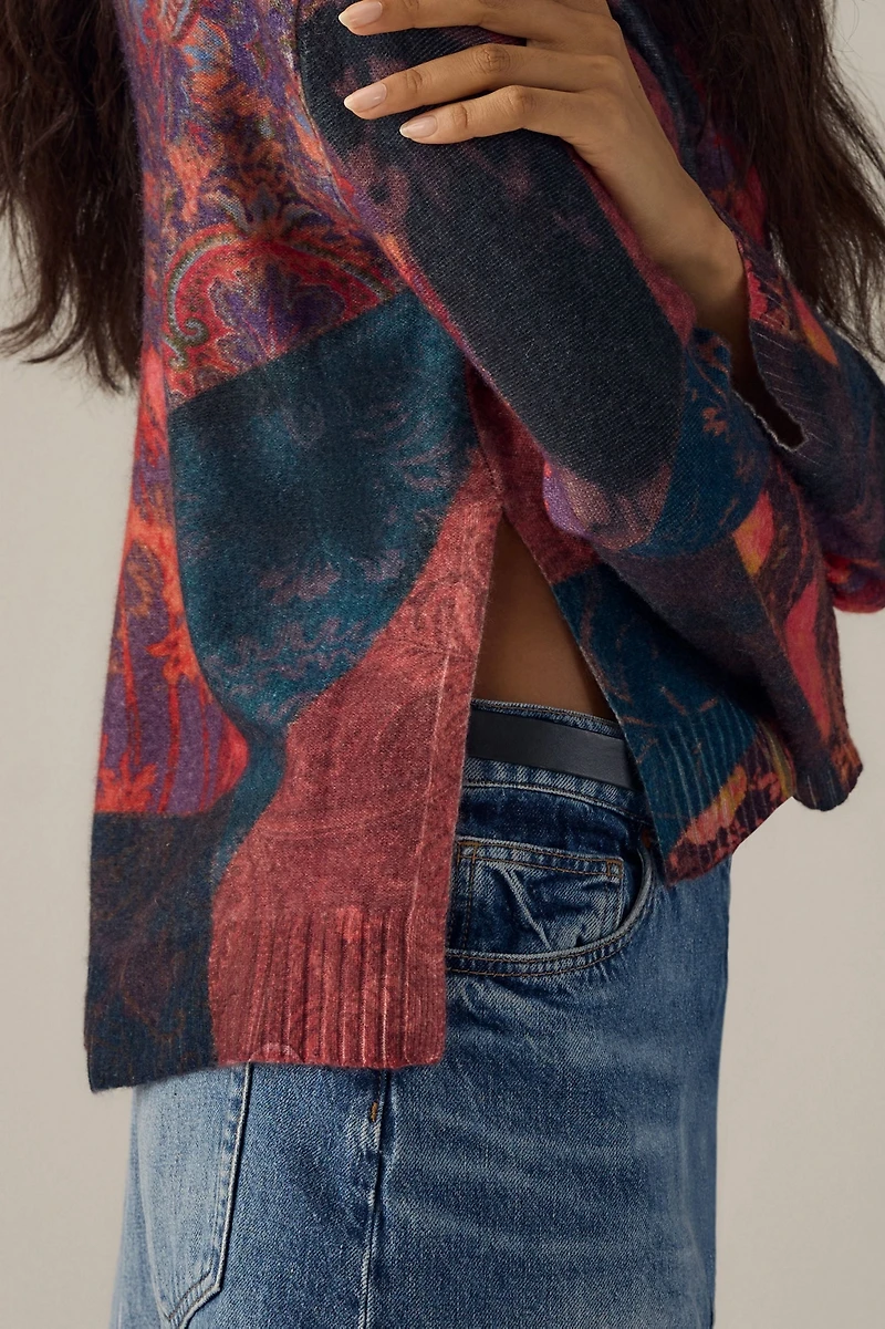 V-Neck Cashmere Hi-Low Sweater