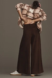 Maeve The Avery Pleated Wide-Leg Trousers: Corduroy Edition