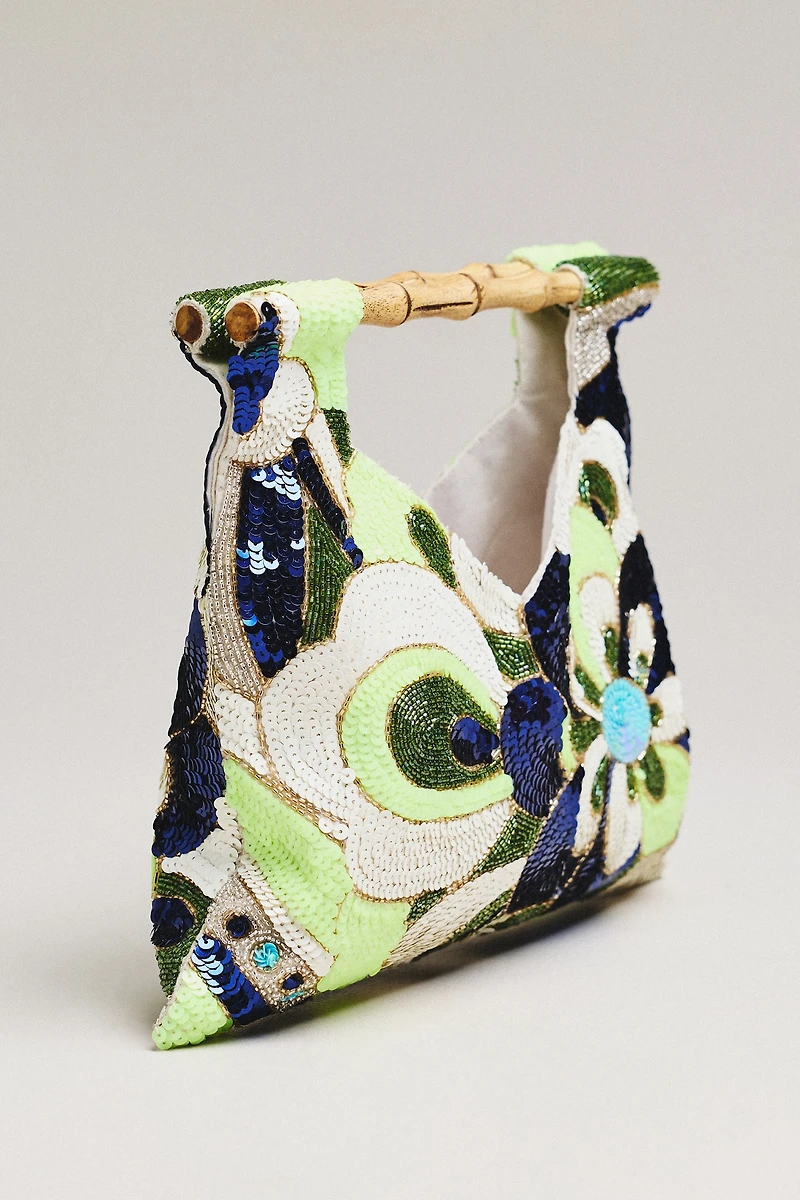 Maeve Beaded Bamboo Hand Bag