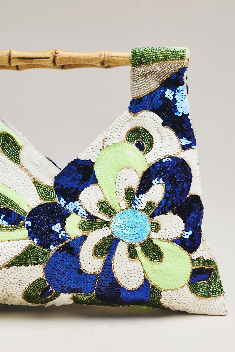 Maeve Beaded Bamboo Hand Bag
