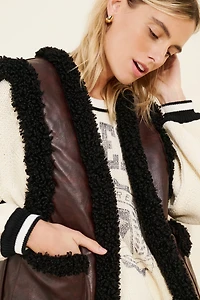 WeWoreWhat Reversible Fuzzy Relaxed Vest
