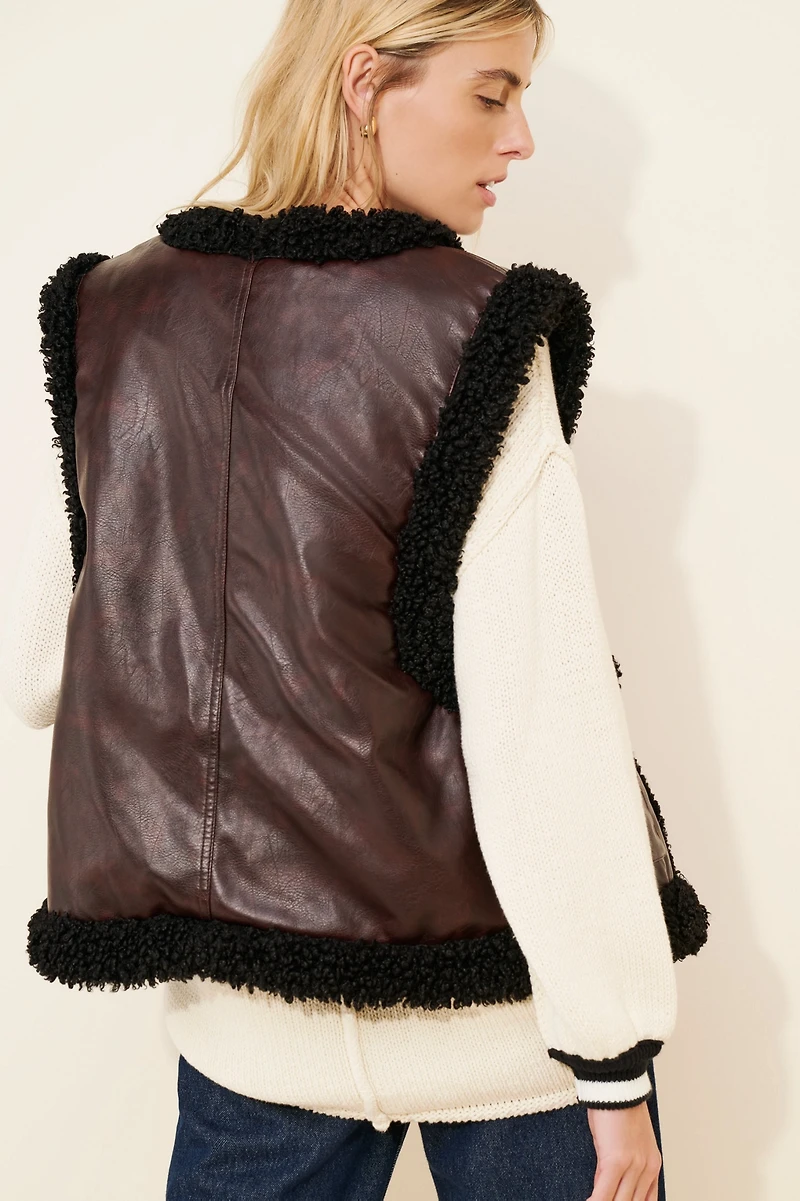 WeWoreWhat Reversible Fuzzy Relaxed Vest