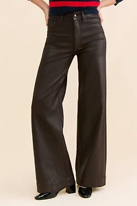 DL1961 Hepburn Wide Leg Coated Jeans
