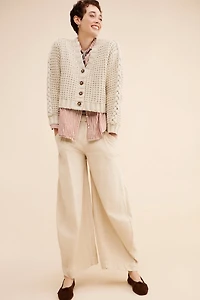 Dot and Lu Braided Sleeve Boxy Cardigan