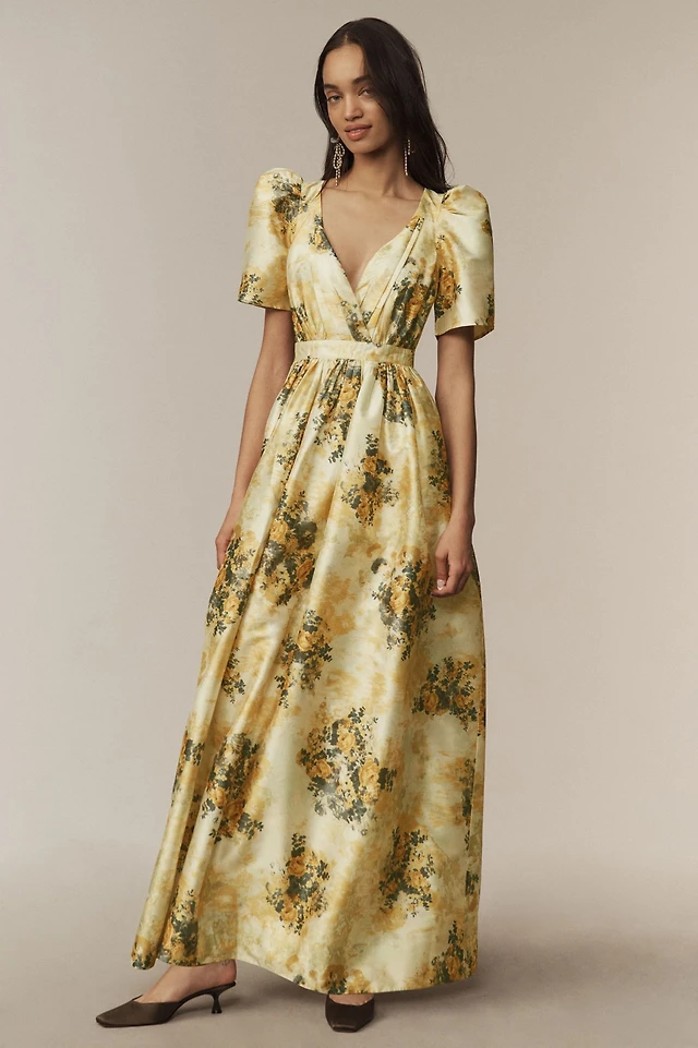 BHLDN Aurora Puff-Sleeve Taffeta Maxi Dress at MarketFair Shoppes in Princeton, NJ BHLDN Aurora Puff-Sleeve Taffeta Maxi Dress at MarketFair Shoppes in Princeton, NJ