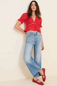 DL1961 Hepburn Wide-Leg High-Rise Ankle Jeans