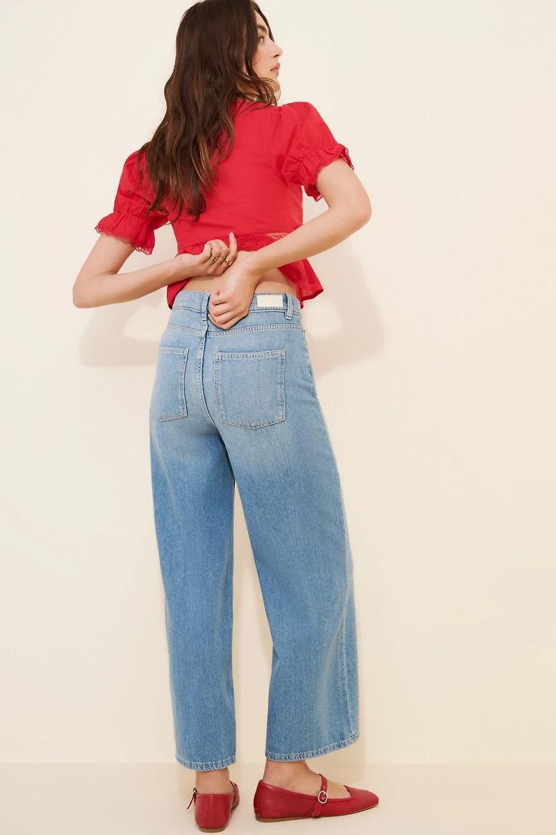 DL1961 Hepburn Wide-Leg High-Rise Ankle Jeans