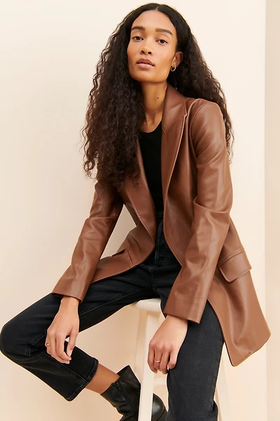 Hutch Vegan Leather Blazer