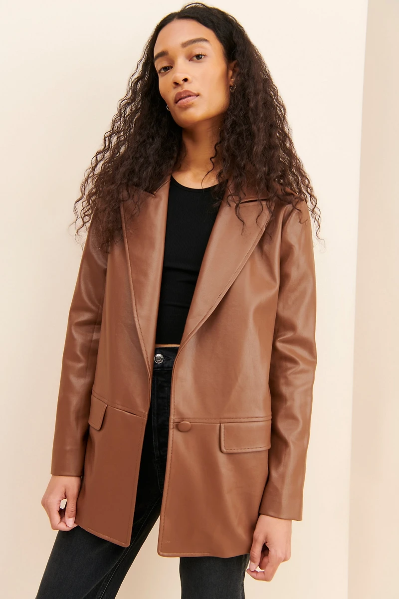 Hutch Vegan Leather Blazer